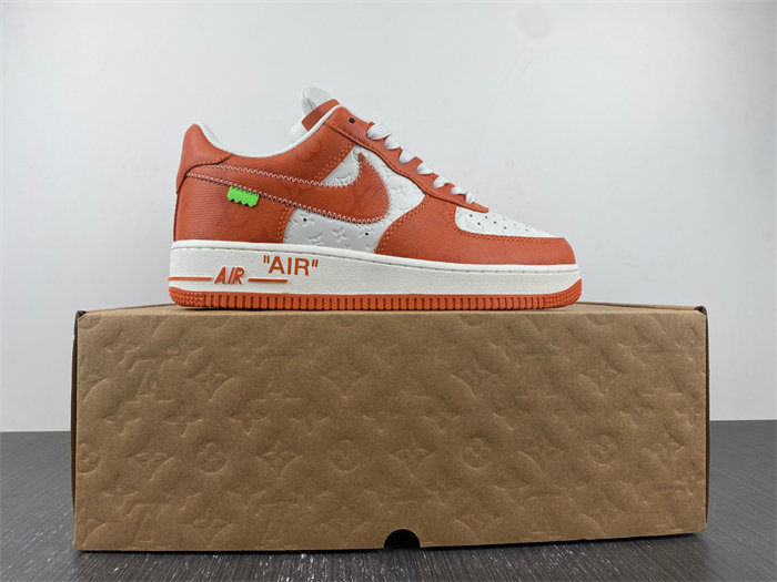 Luis Vitton Nike Air Force 1 Low By Virgil Abloh White Orange