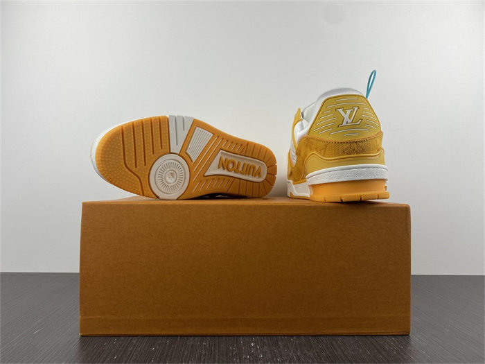Luis Vitton Trainer Yellow Monogram Denim White 1A9JHB
